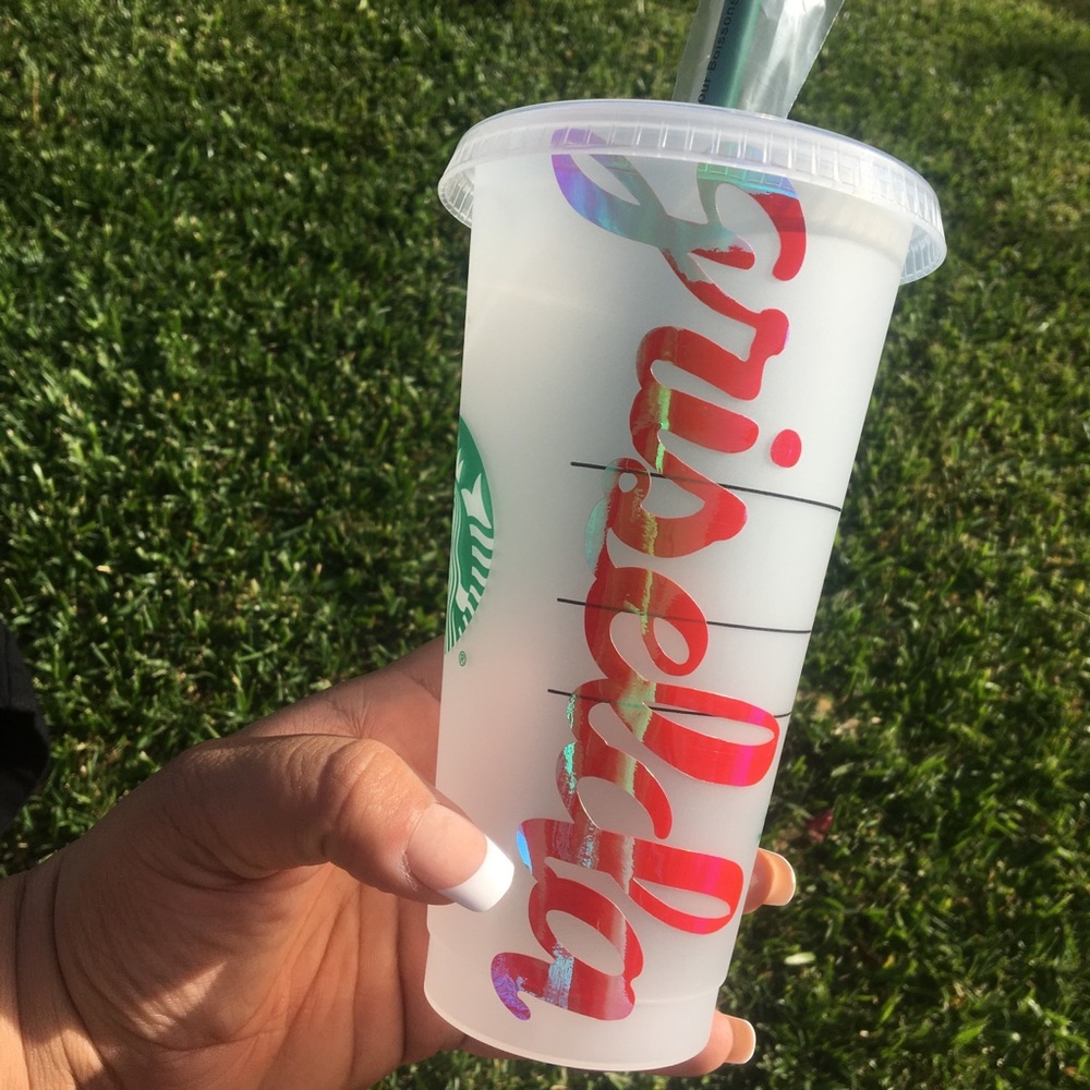Customizable Starbucks venti cold cup